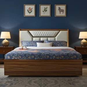Golden band glossy luxury bed