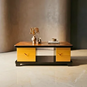 center table golden glossy