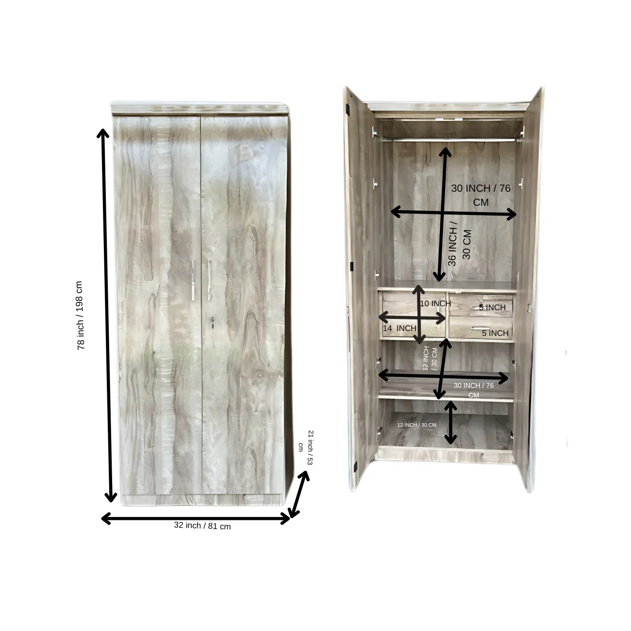 Two door Wardrobe - Image 3