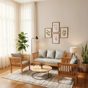 sagon wood sofa set