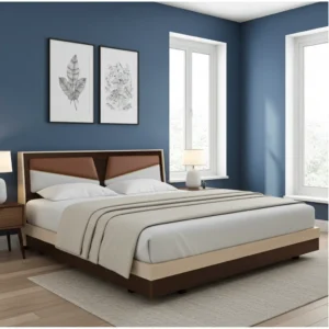 sleek velvet finish bed